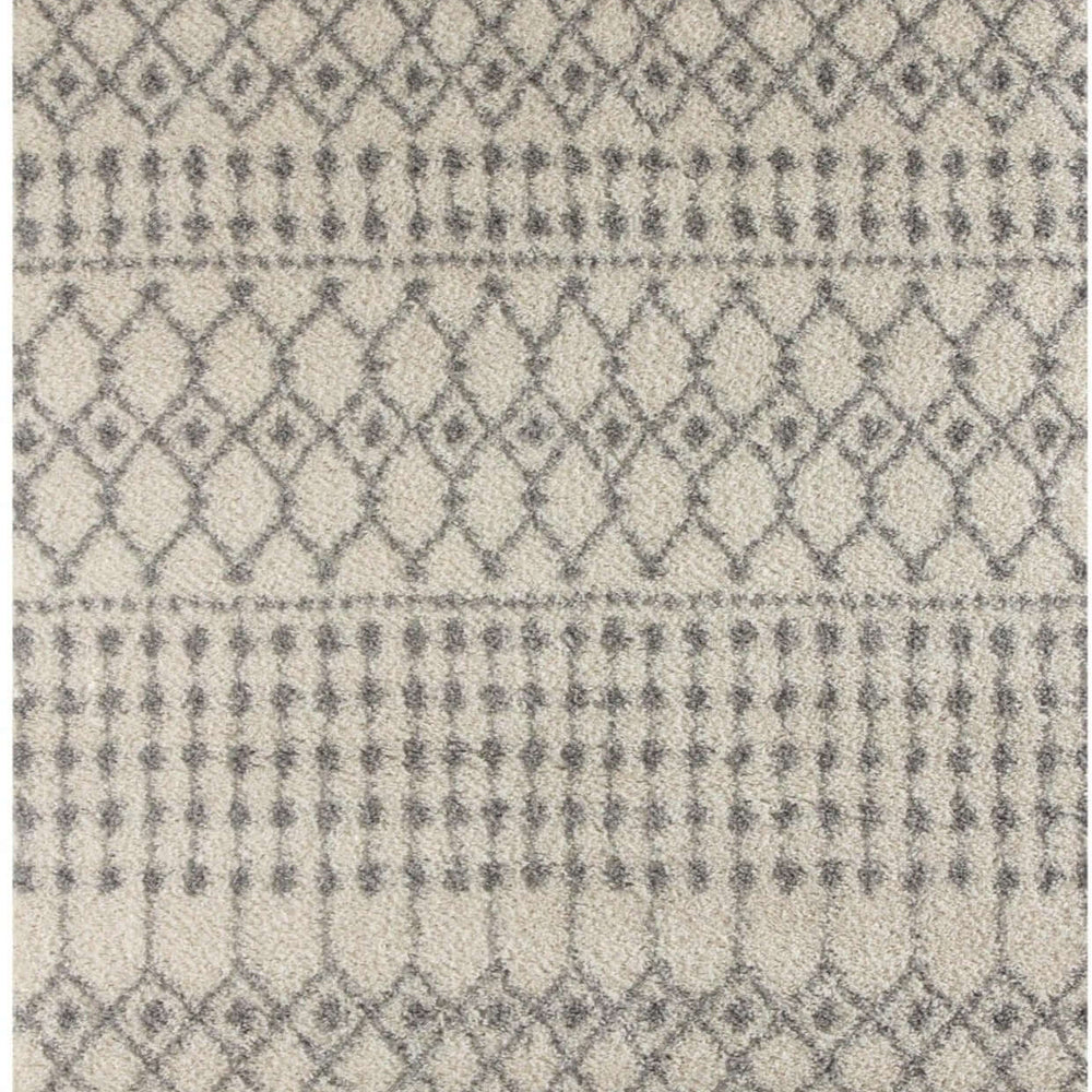 Moroccan Ivory Grey Shaggy Rug | 1000 The Rugs