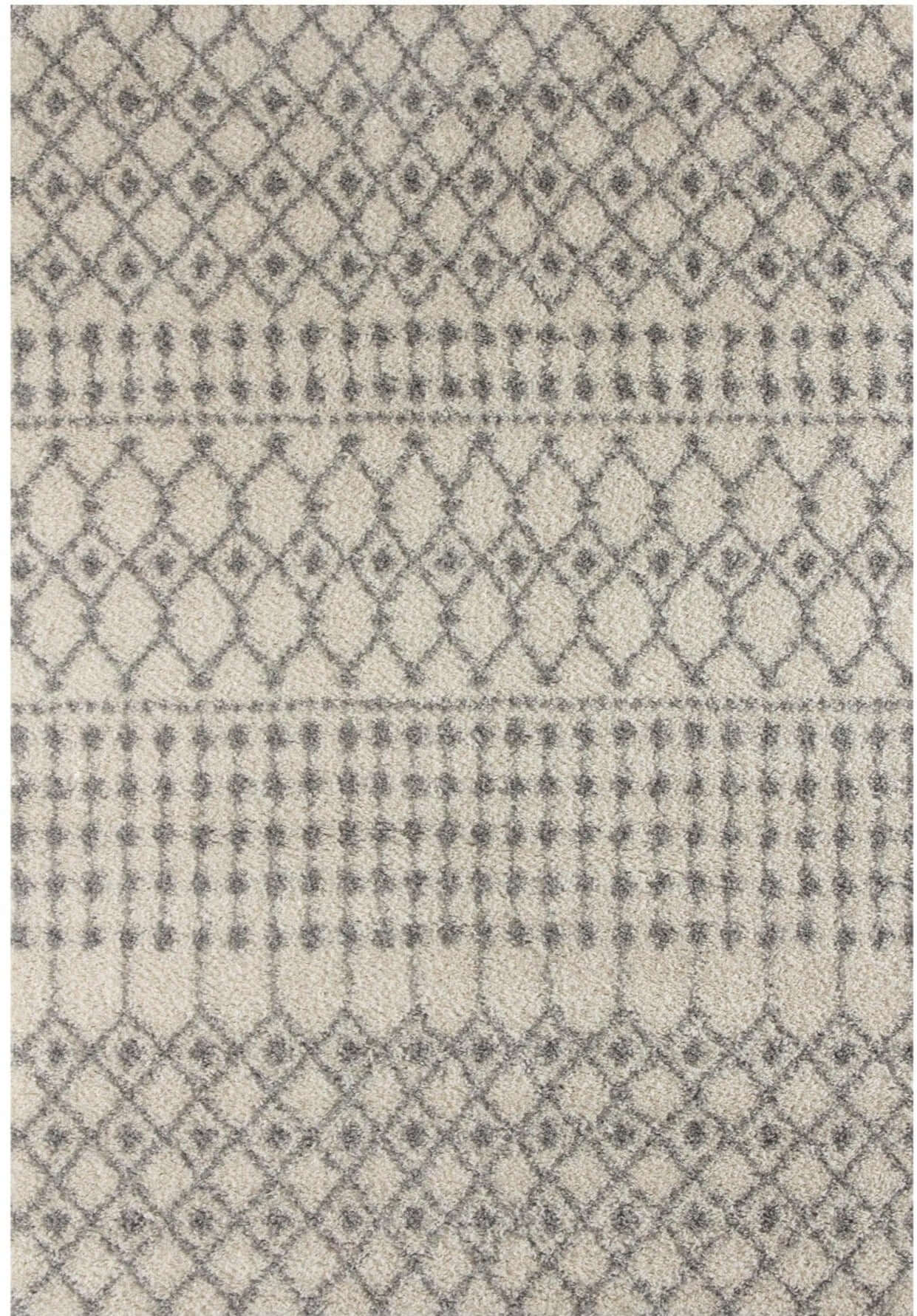 Moroccan Ivory Grey Shaggy Rug | 1000 The Rugs