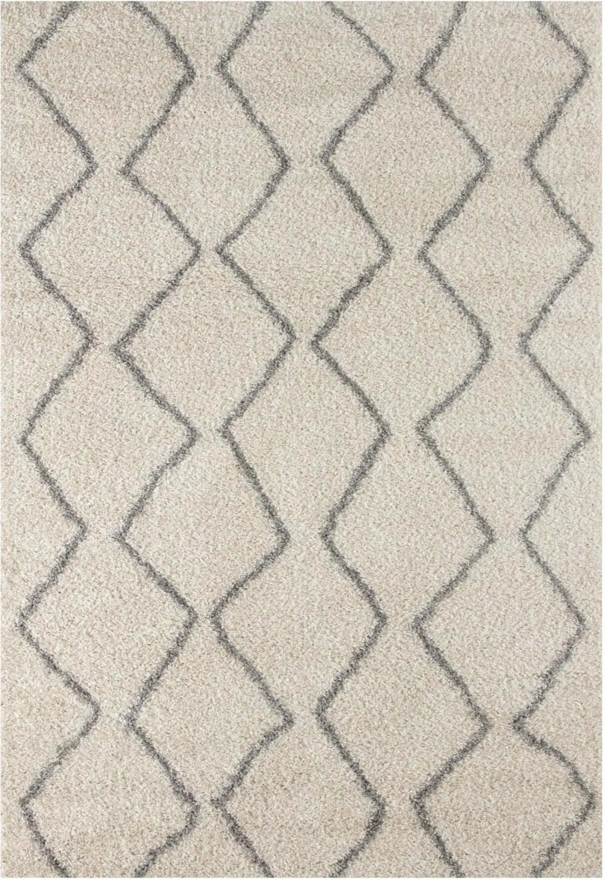 Moroccan Ivory Grey Shaggy Rug | 800 The Rugs