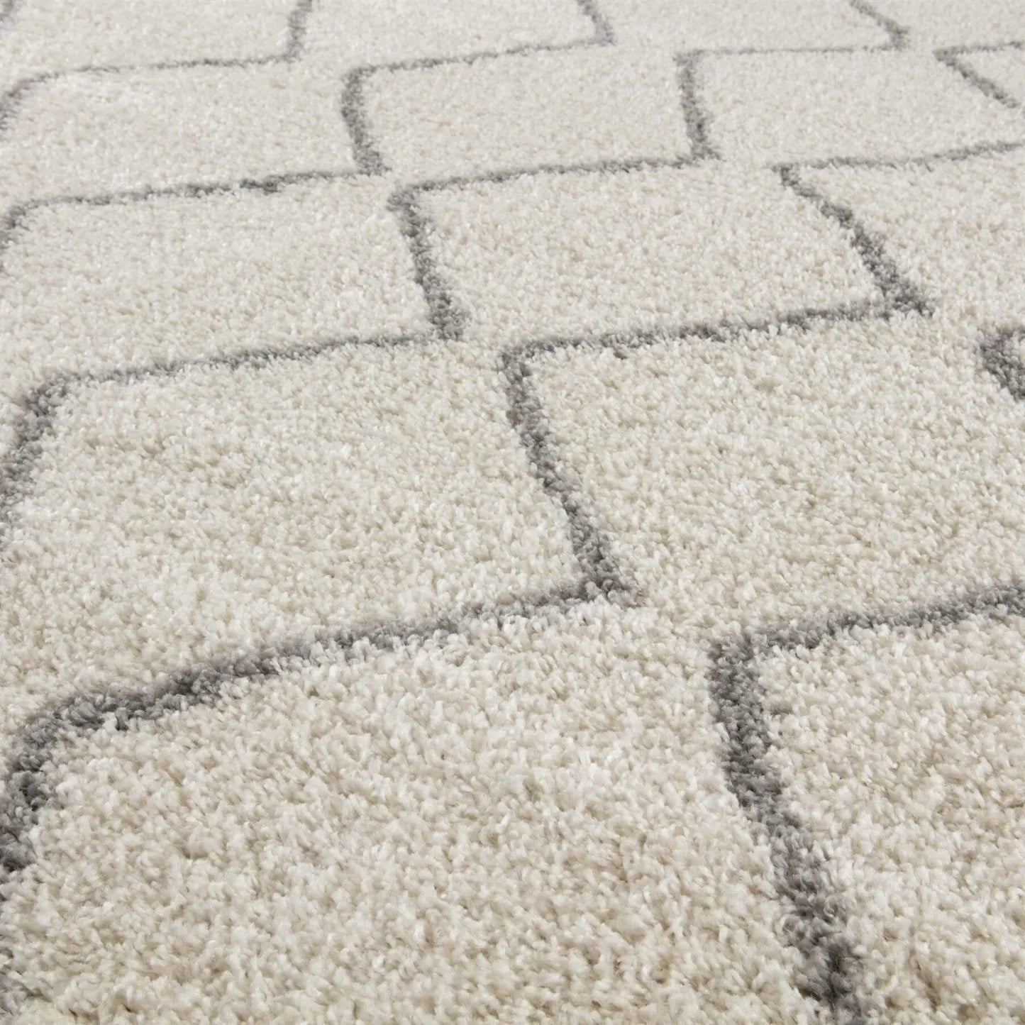 Moroccan Ivory Grey Shaggy Rug | 800 The Rugs