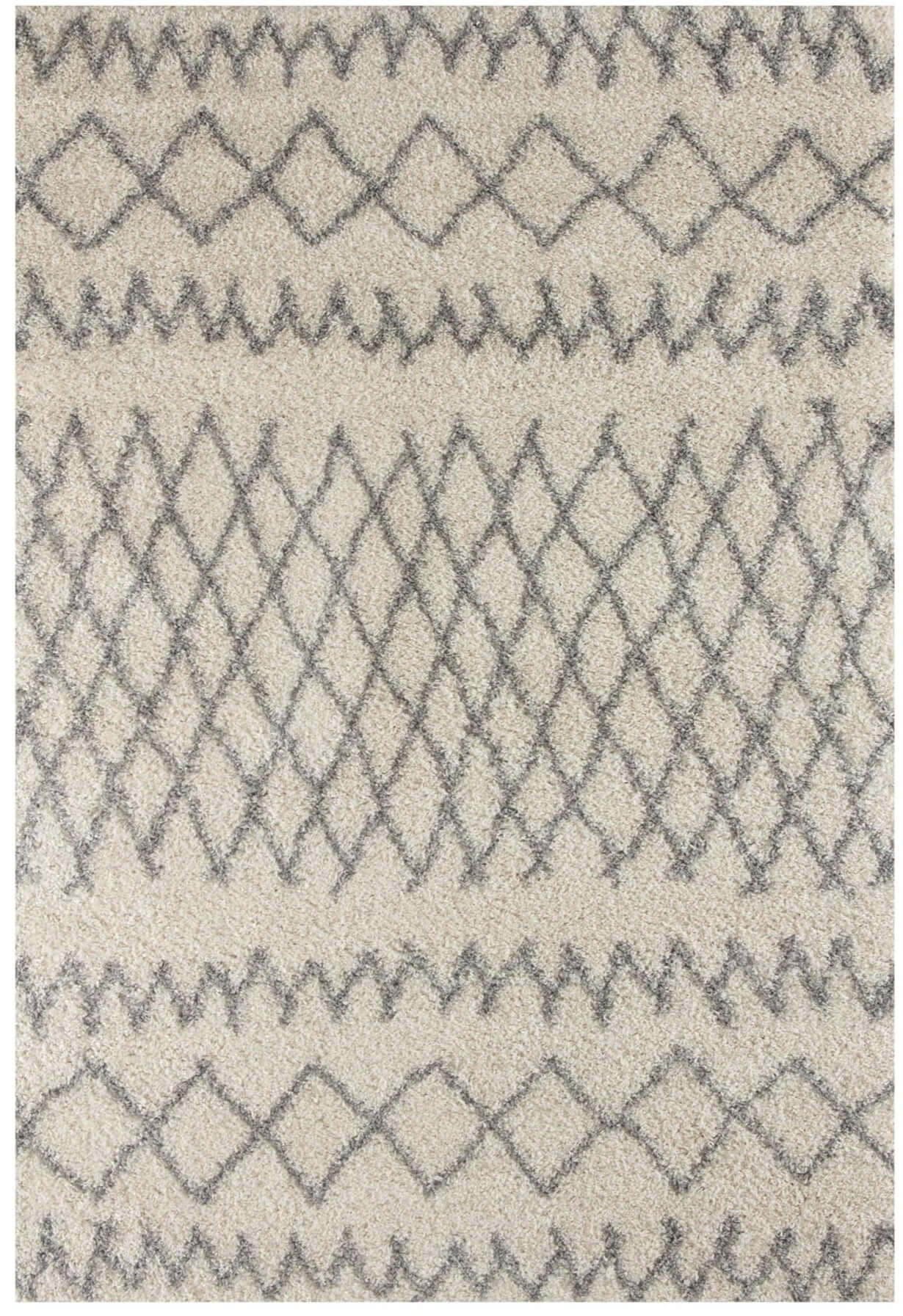 Moroccan Ivory Grey Shaggy Rug | 900 The Rugs