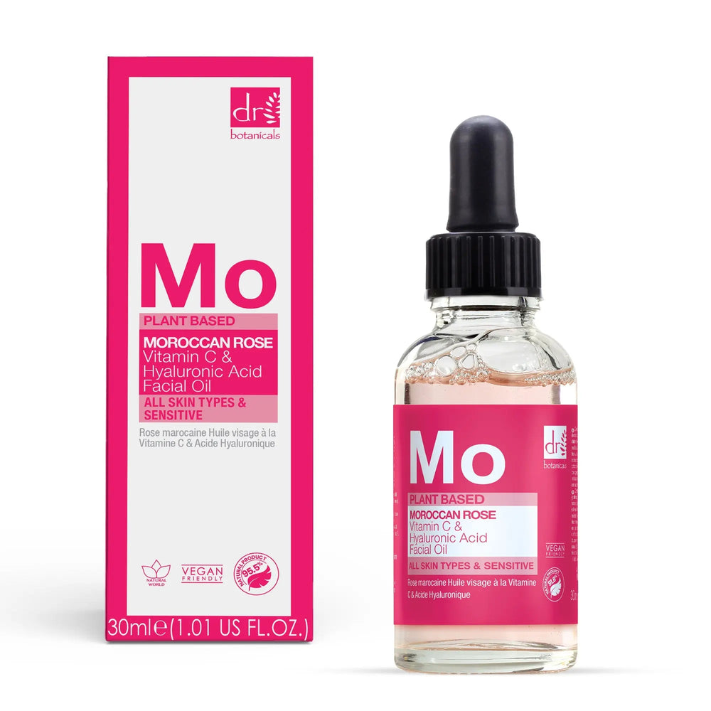 Moroccan Rose Facial Oil with Hyaluronic Acid & Vitamin C Dr Botanicals