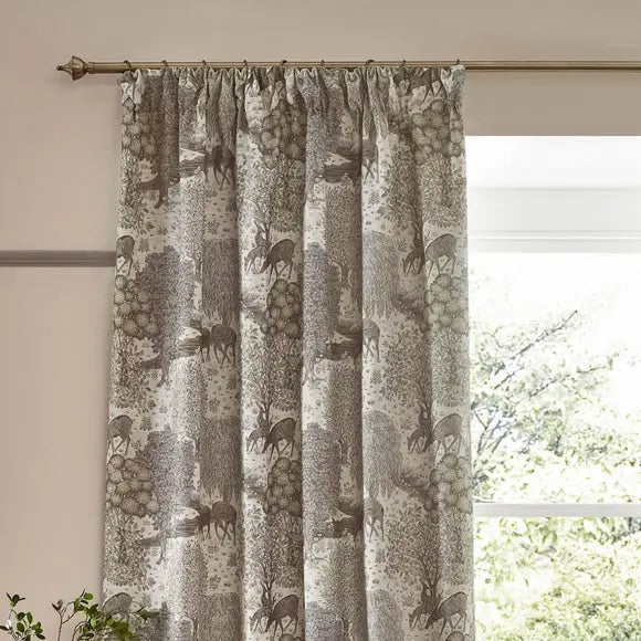 Morris & Co. The Brook Jacquard Pencil Pleat Curtains Dunelm