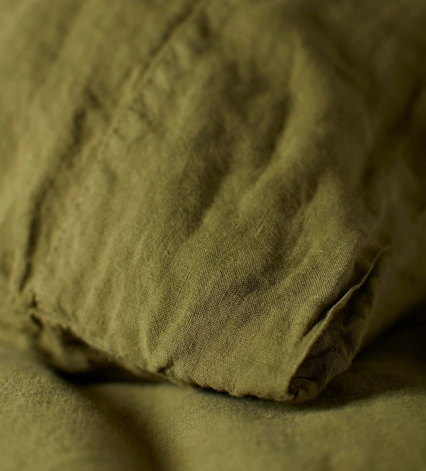 Moss Green 100% Linen Housewife Pillowcase The Secret Linen Store