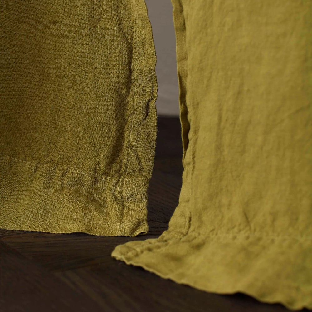 Moss Green 100% Linen Loop Top Curtain (Single) The Secret Linen Store