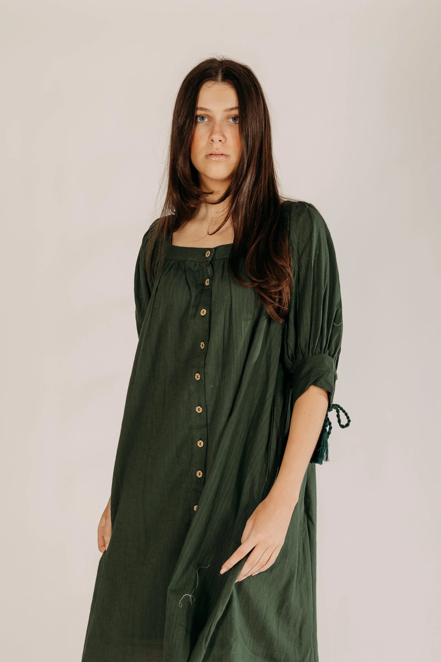 Moss Green Dress Naree Clothing