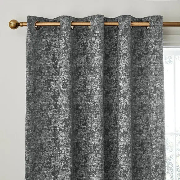 Mottled Chenille Eyelet Curtains Dunelm
