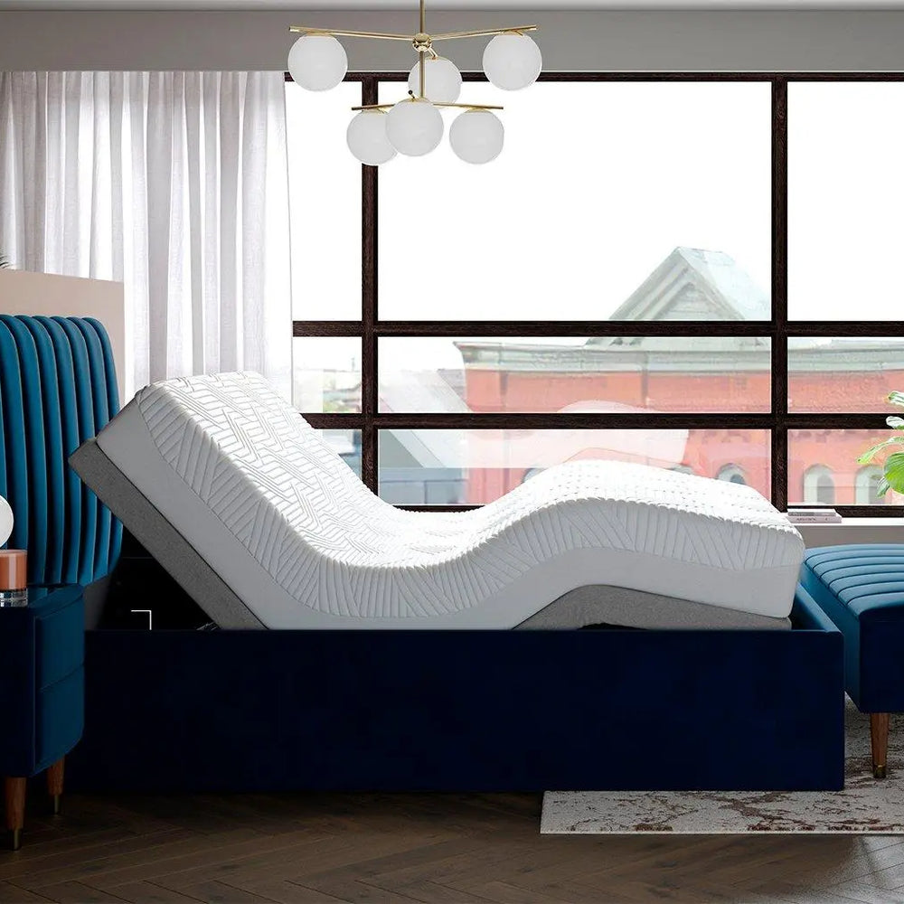 Mount Sleepmotion Adjustable Velvet-Finish Bed Frame - Blue Dreams
