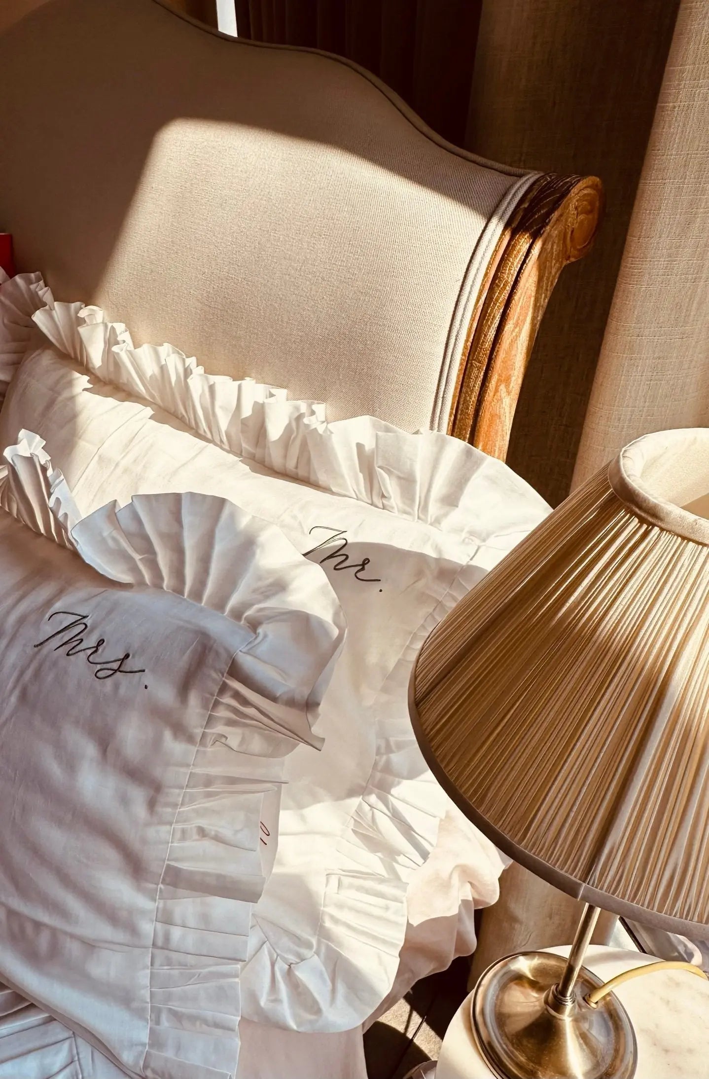 Mr. & Mrs. Pillow Case pair Sukun: Luxurious bedding and homeware.