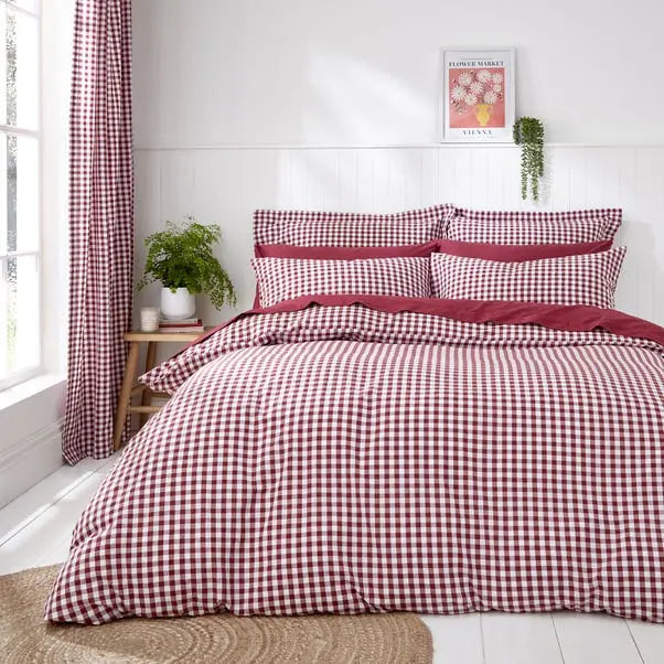 Mulberry Portloe Woven Gingham Duvet Cover & Pillowcase Set Dunelm