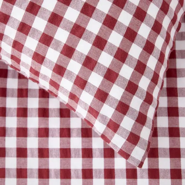 Mulberry Portloe Woven Gingham Duvet Cover & Pillowcase Set Dunelm