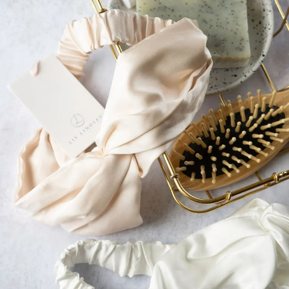 Mulberry Silk Beauty Band - Oyster Pink Liv Lindley Silk Studio