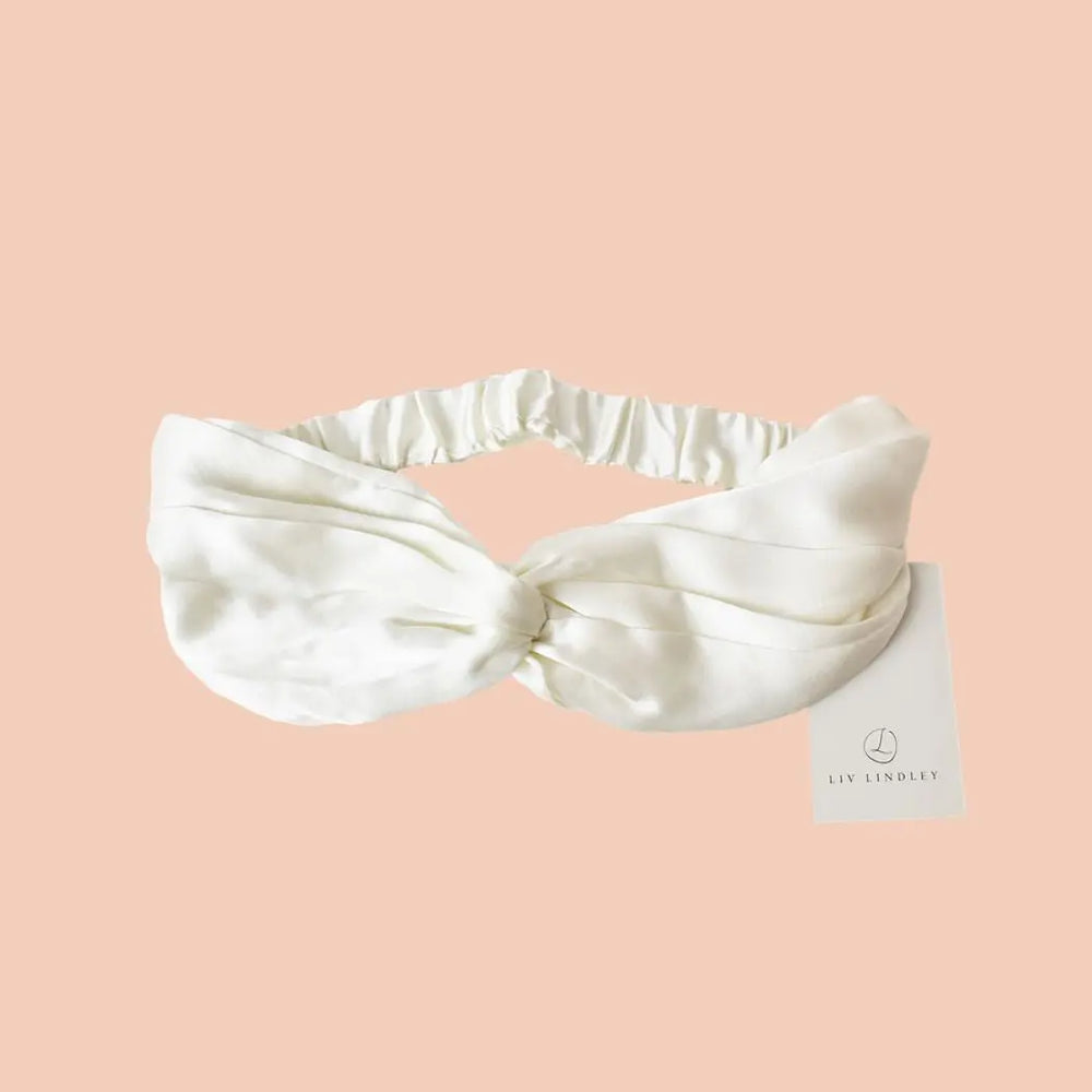Mulberry Silk Beauty Band - Pearl White Liv Lindley Silk Studio