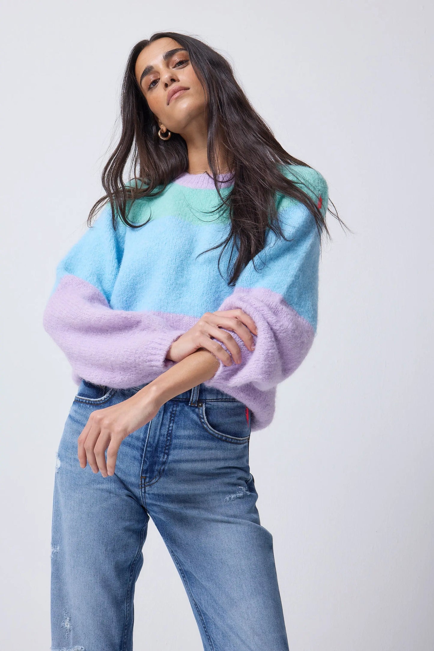 Multicolour Pastel Fluffy Knit Jumper Scamp & Dude