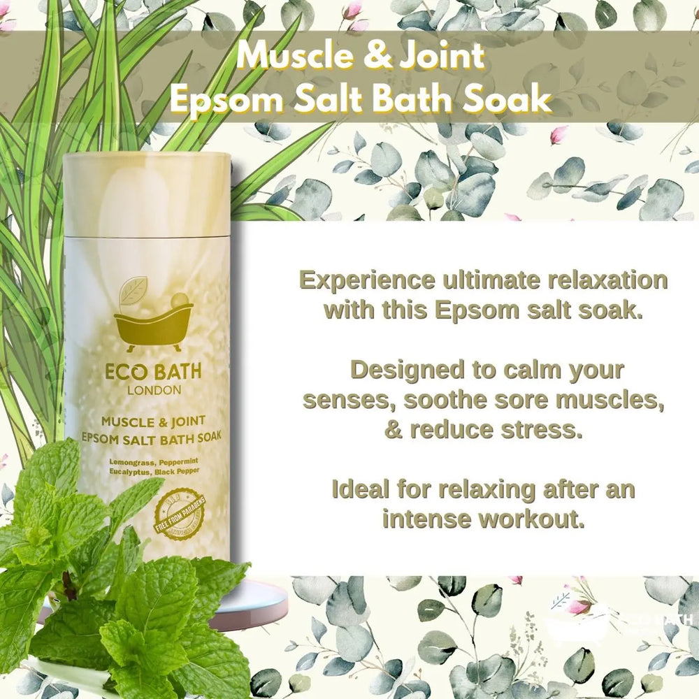 Muscle and Joint Epsom Salt Bath Soak - Tube Eco Bath London