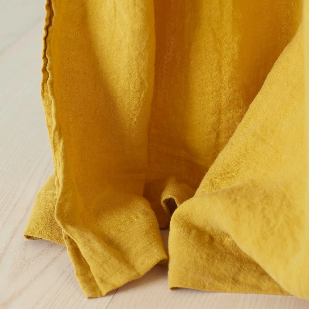 Mustard 100% Linen Loop Top Curtain (Single) The Secret Linen Store