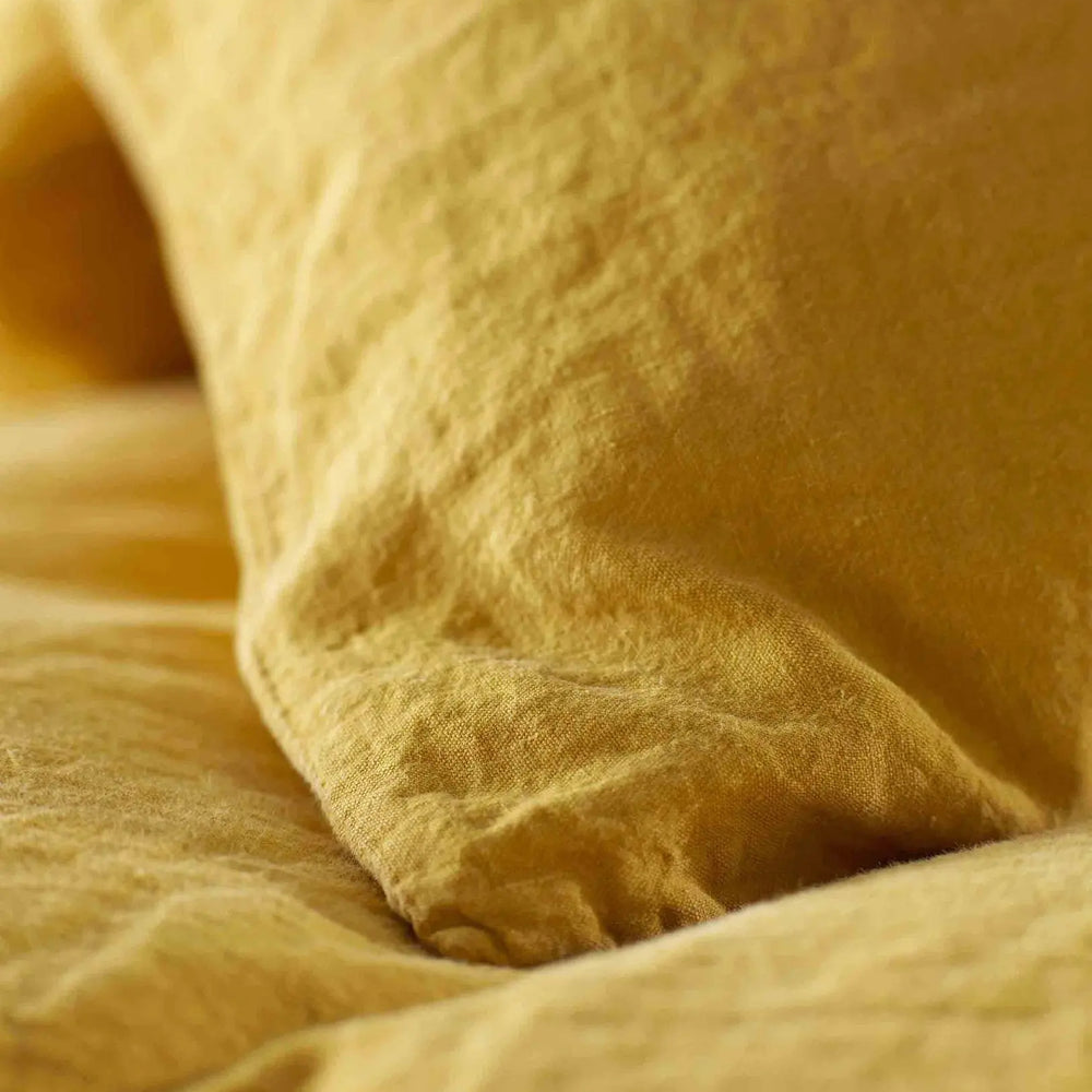 Mustard Yellow 100% Linen Bed Linen The Secret Linen Store