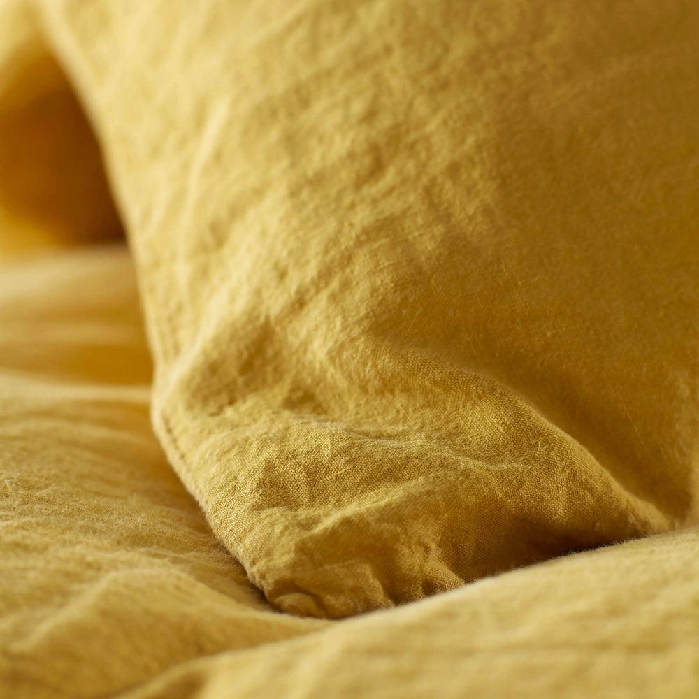 Mustard Yellow 100% Linen Housewife Pillowcase The Secret Linen Store