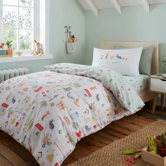 My Allotment Polycotton Duvet Cover & Pillowcase Set Dunelm