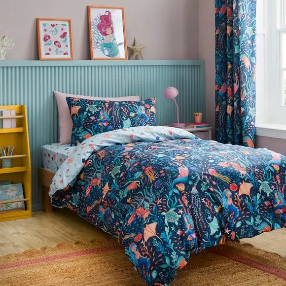 Mythical Mermaids Polycotton Duvet Cover & Pillowcase Set Dunelm