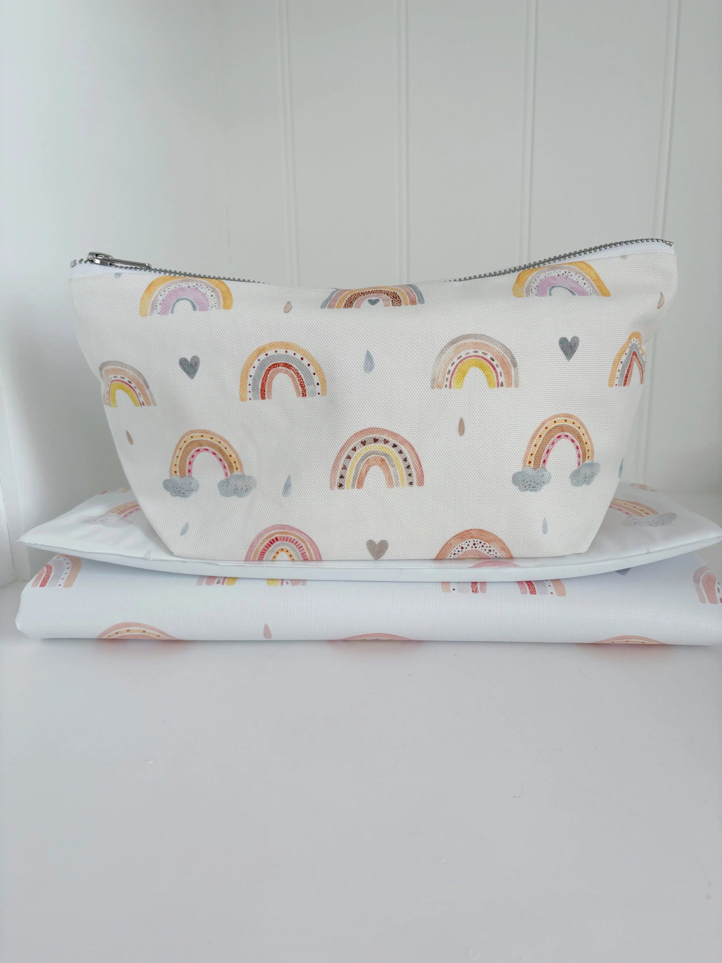 Nappy and wipes pouch - Beau Rainbow Print Bobbin and Bumble