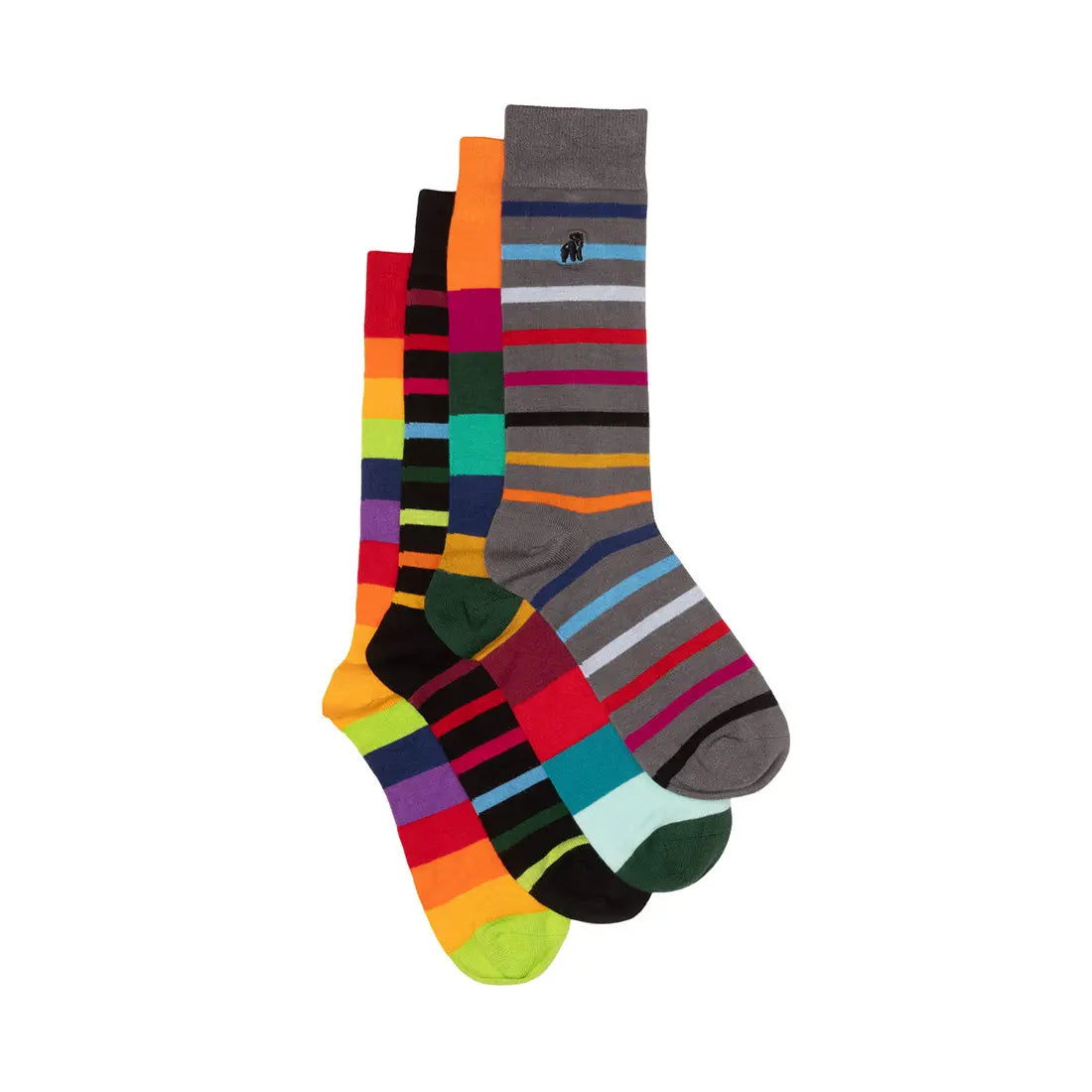 Narrow Stripe Sock Bundle - Four Pairs Swole Panda