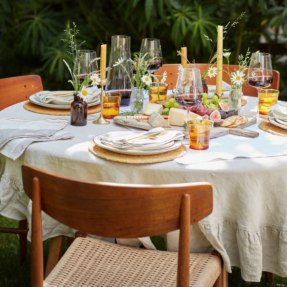 Natural 100% Linen Frill Tablecloth The Secret Linen Store