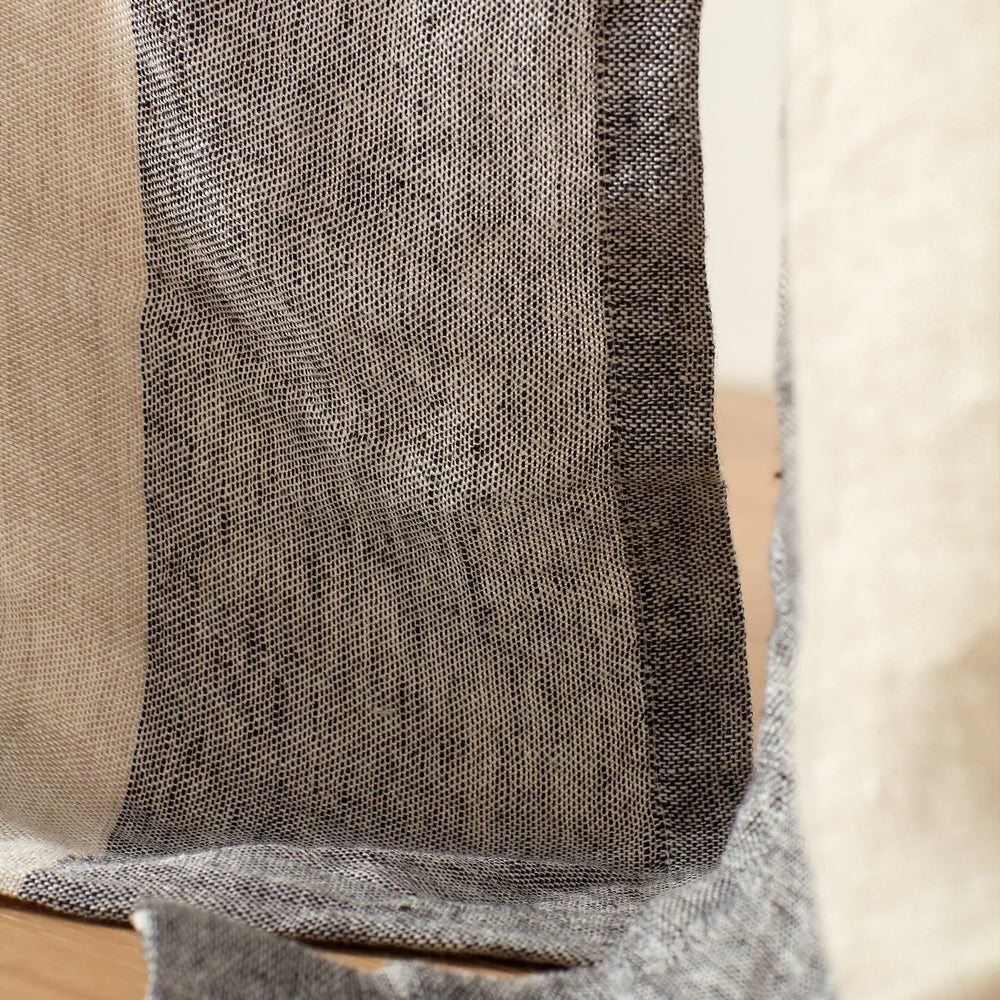 Natural Caitlyn 100% Linen Loop Top Curtain (Pair) The Secret Linen Store