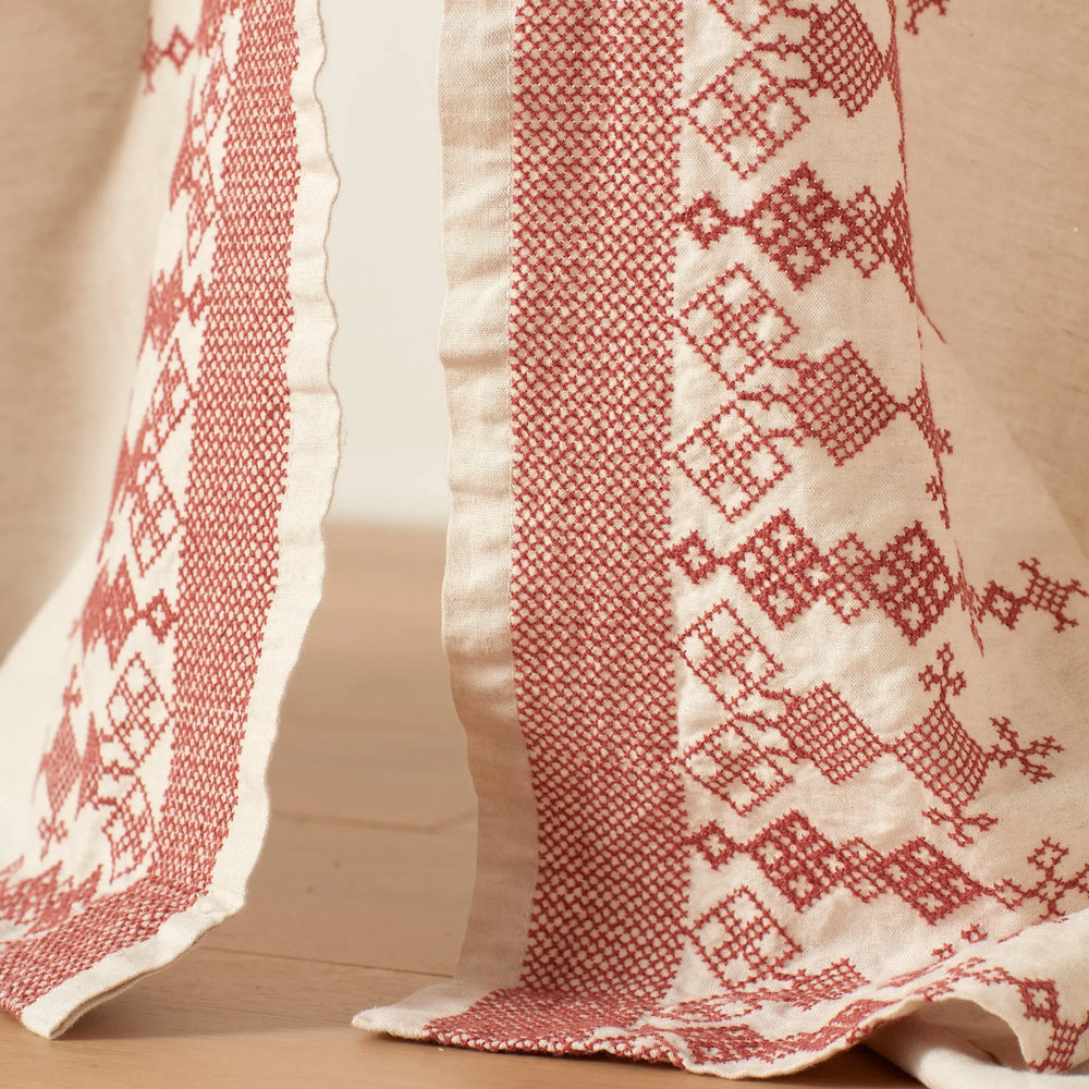 Natural Emily Cotton Linen Loop Top Curtain (Pair) The Secret Linen Store