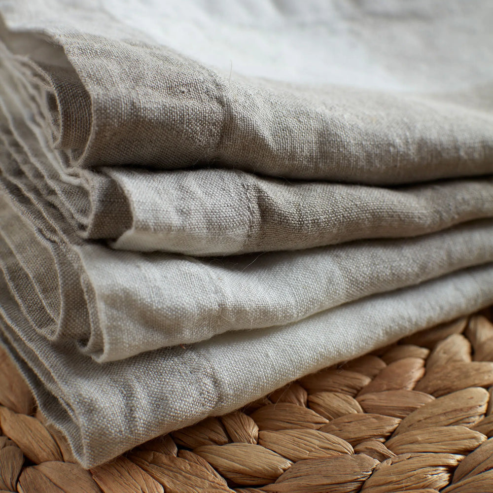 Natural Gracie Gingham 100% Linen Napkins - Set of 4 The Secret Linen Store