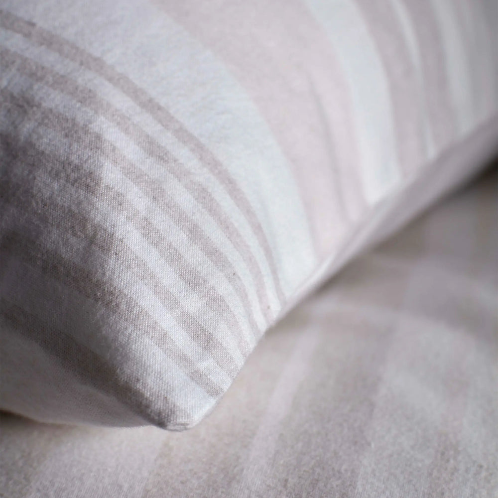 Natural Harry Stripe Brushed 100% Cotton Pillowcase The Secret Linen Store