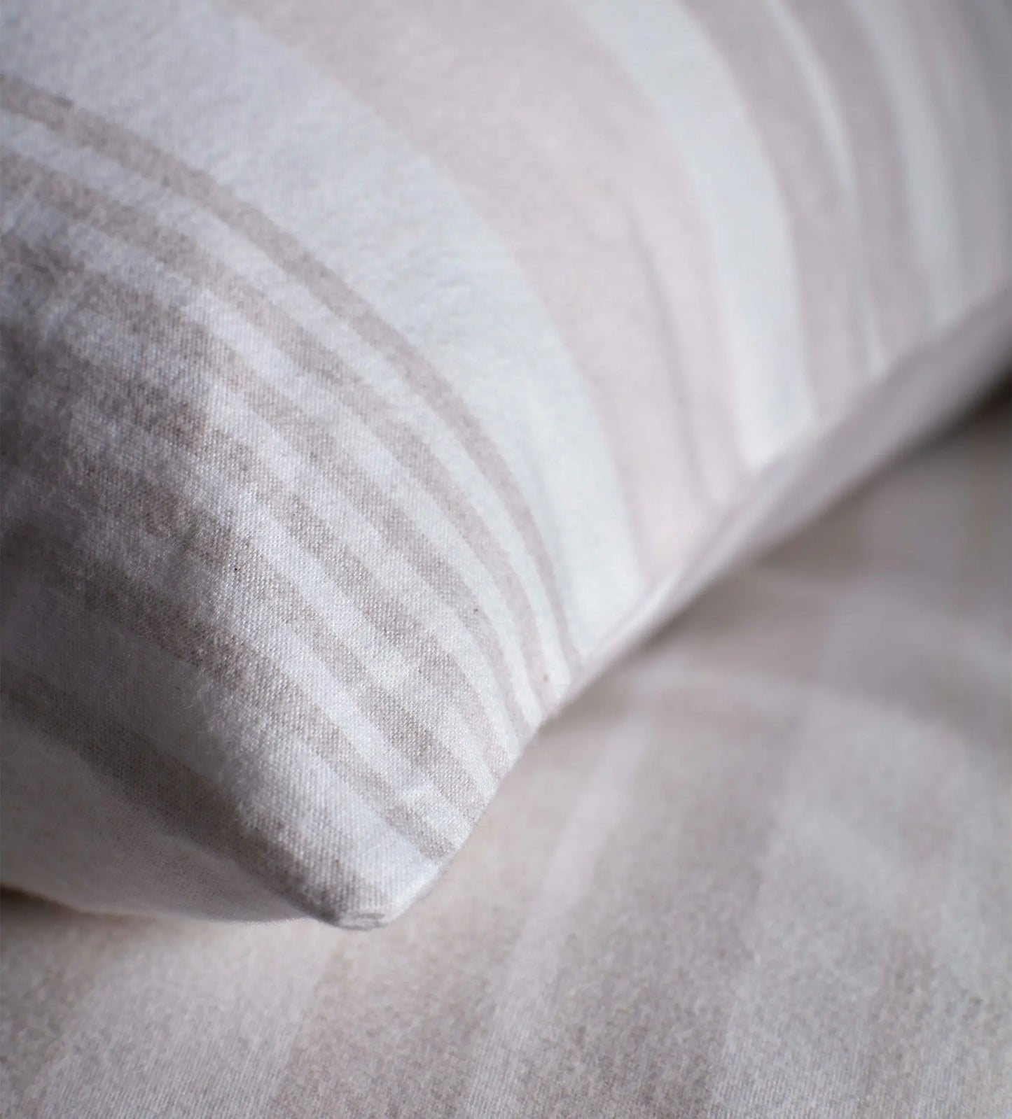 Natural Harry Stripe Brushed 100% Cotton Pillowcase The Secret Linen Store