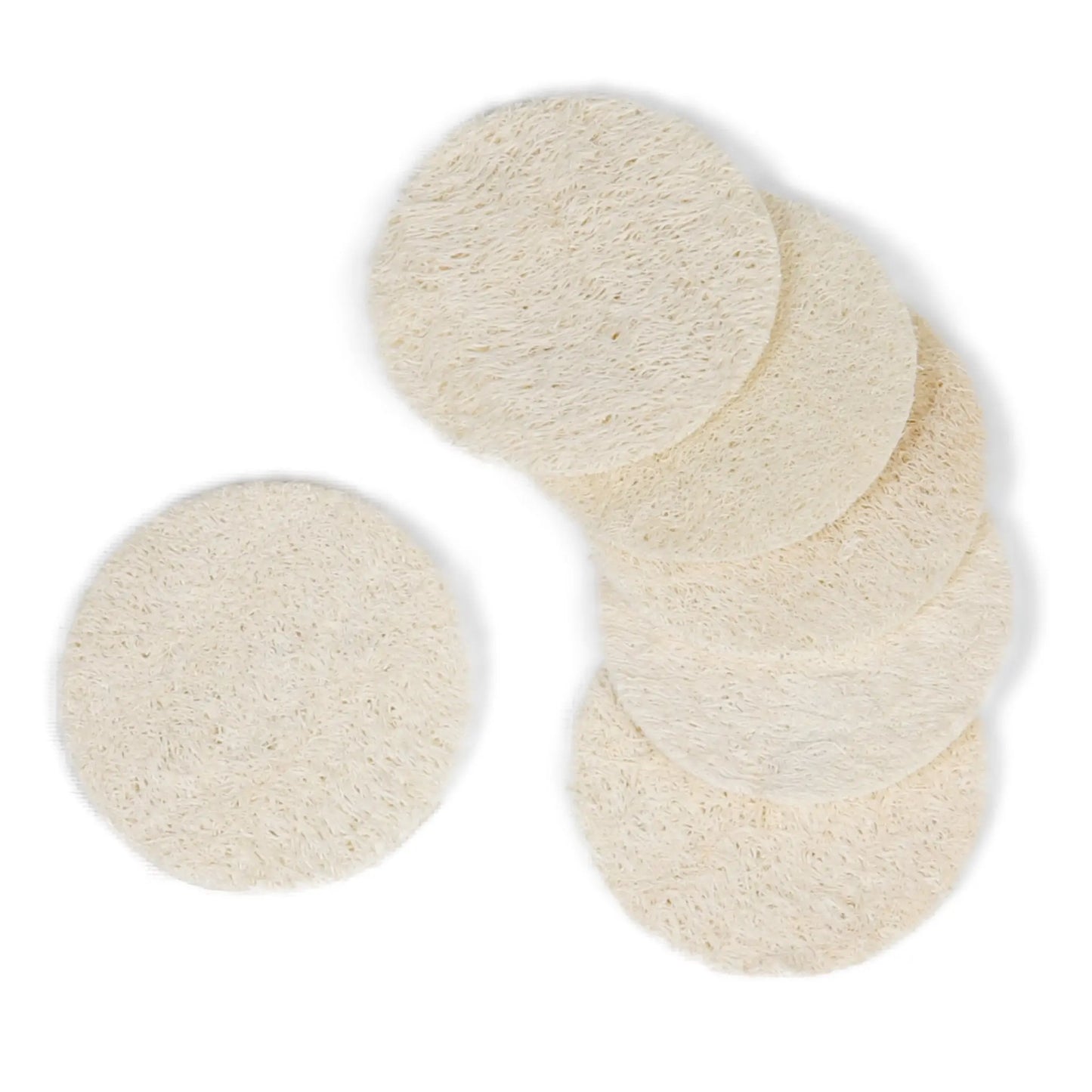 Natural Loofah Face Exfoliating Scrubber Pads - 6 Count (1 Pack) Eco Bath London