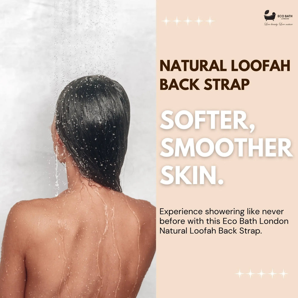 Natural Loofah Strap - Premium Back Scrubber for Deep Exfoliation Eco Bath London