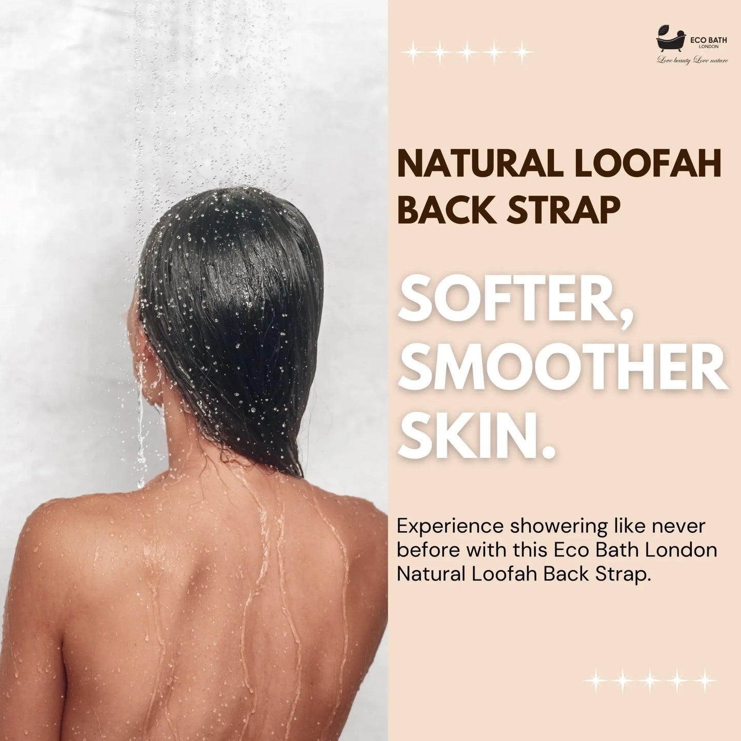 Natural Loofah Strap - Premium Back Scrubber for Deep Exfoliation Eco Bath London