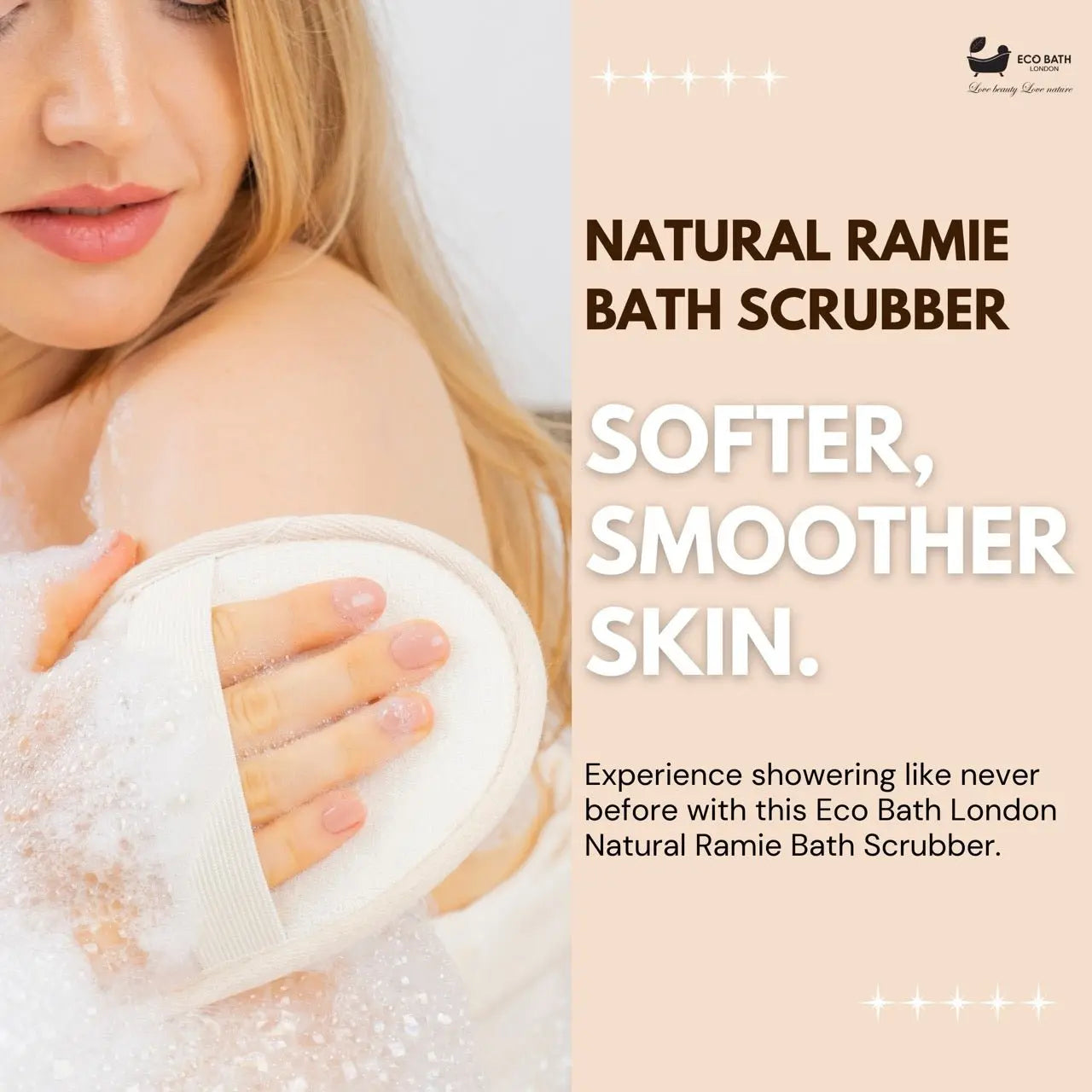 Natural Ramie Bath Scrubber Eco Bath London