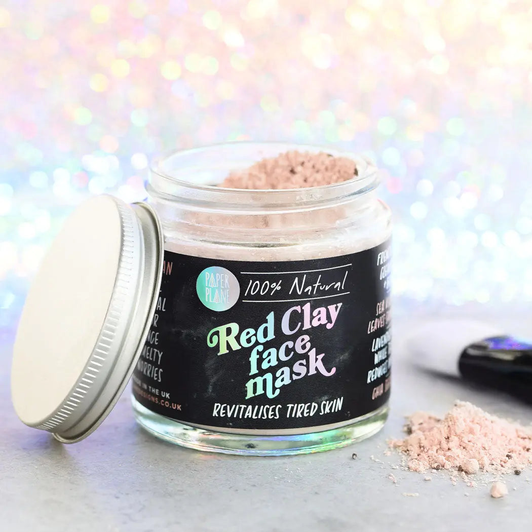 Natural Red Clay Face Mask Paper Plane