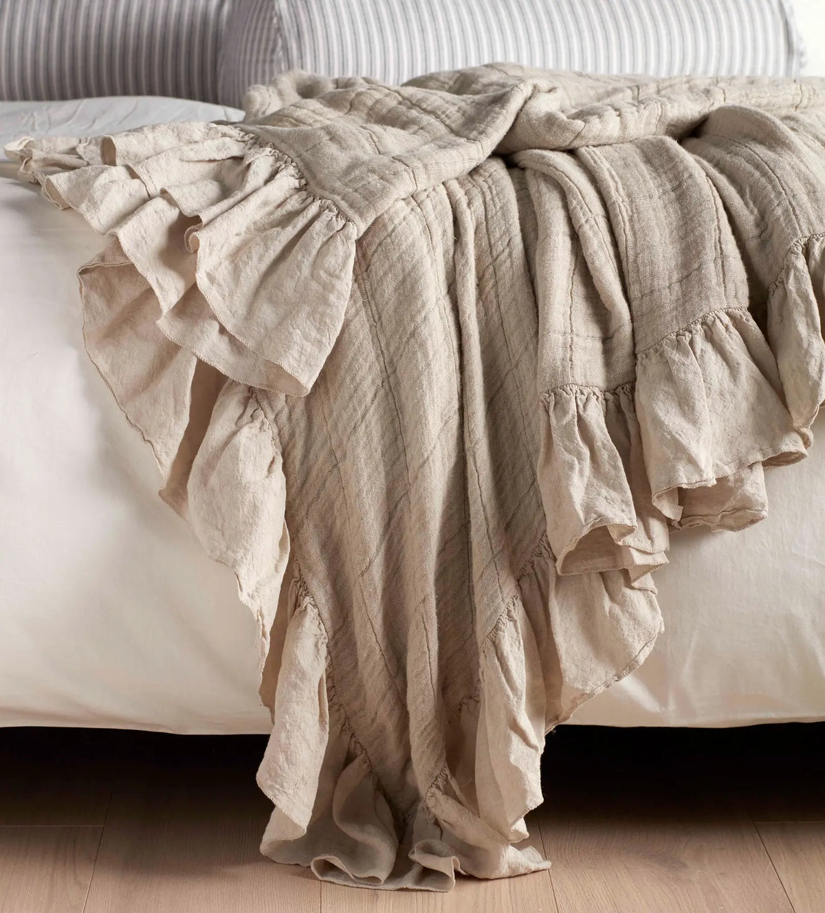 Natural Rosa Cotton Linen Throw The Secret Linen Store