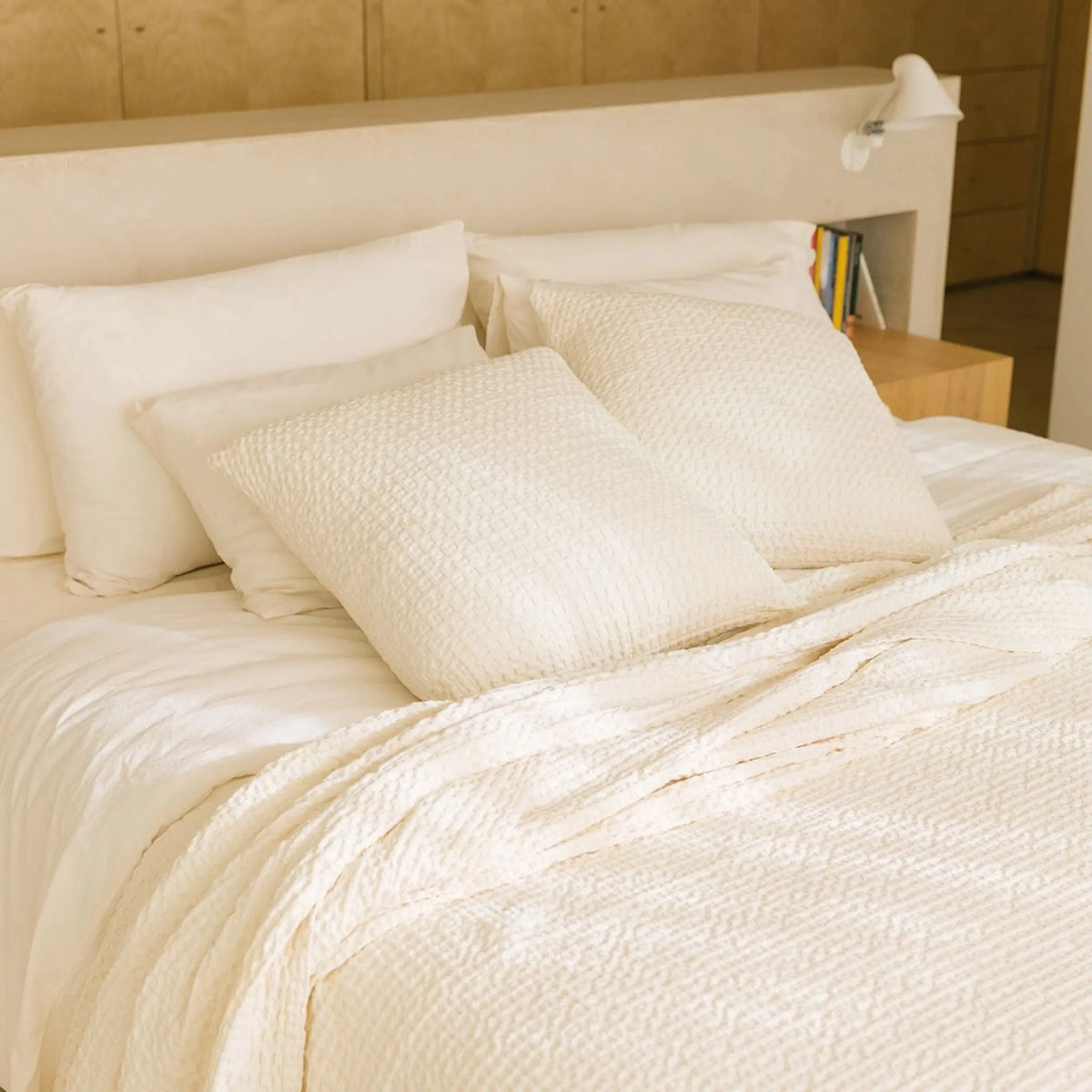 Natural Santa Luzia Waffle Bedspreads Torres Novas UK