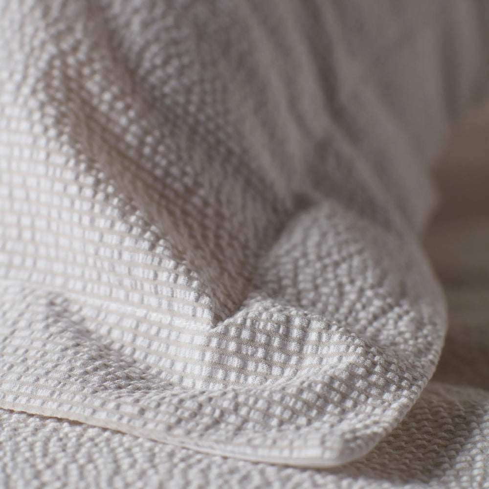 Natural Seersucker Stripe 100% Cotton Pillowcase The Secret Linen Store
