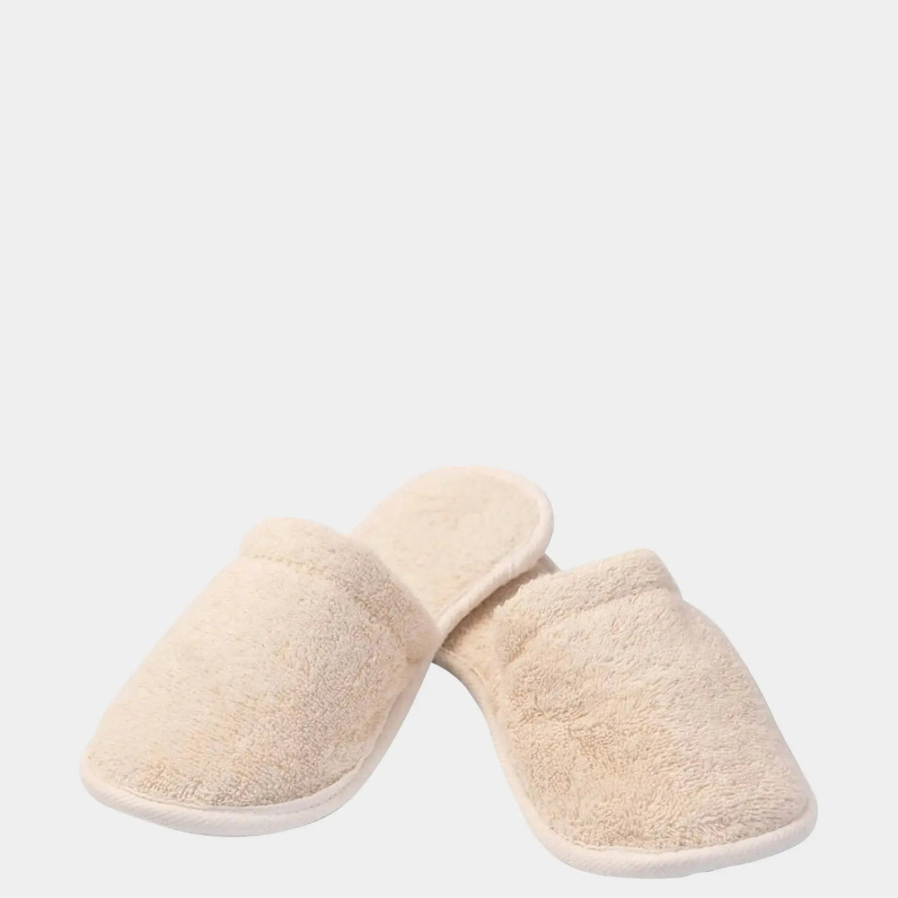 Natural Toweling Slippers - Luxury 100% Organic Cotton Indoor Slippers for Bath and Home Eco Bath London