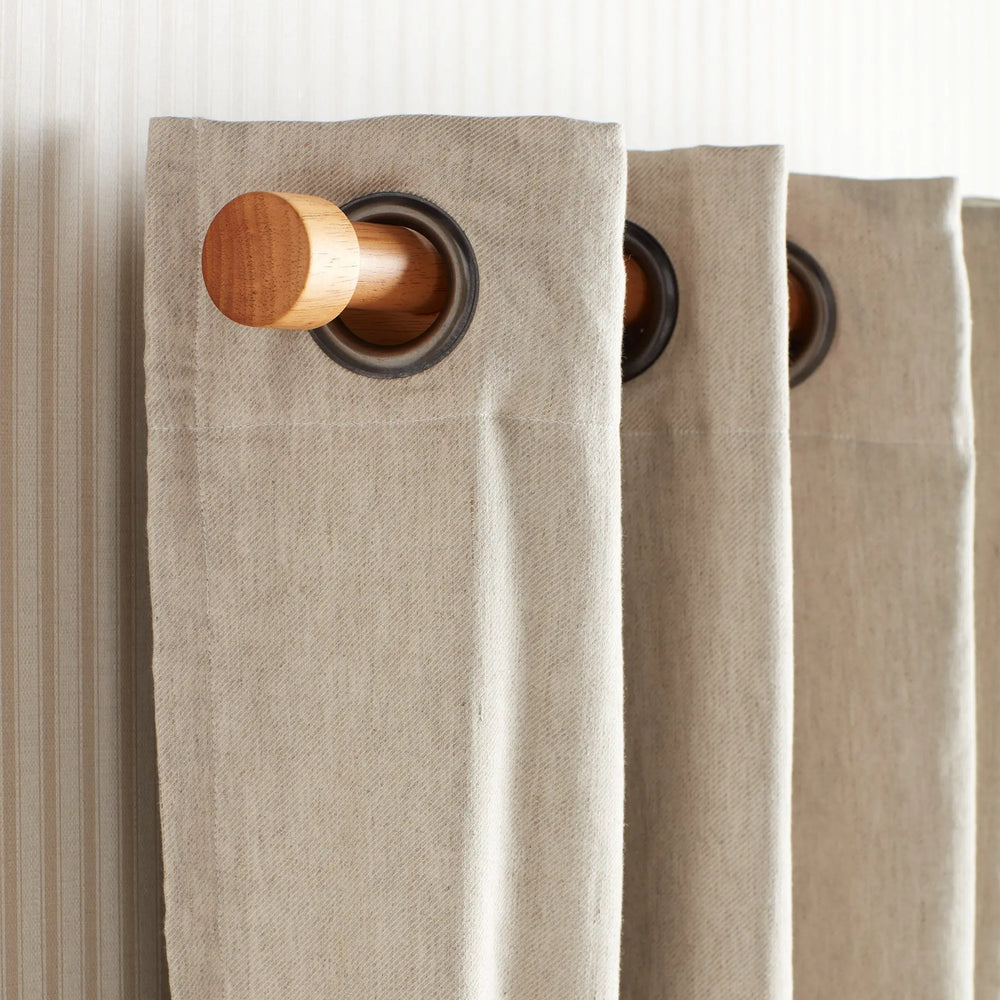 Natural Twill Cotton Linen Blackout Eyelet Curtains (Pair) The Secret Linen Store