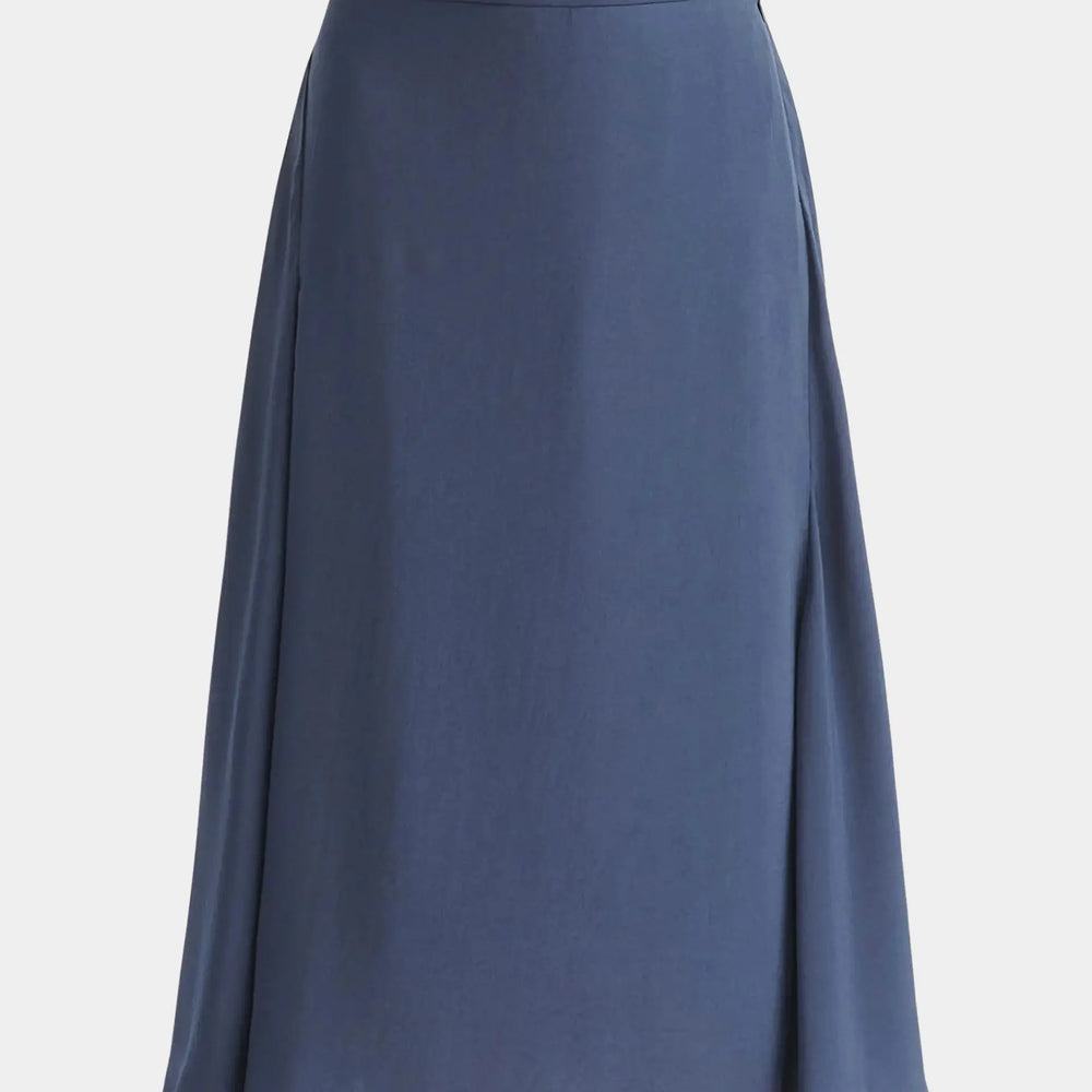 Navy Asymmetric Hem Skirt Paisie