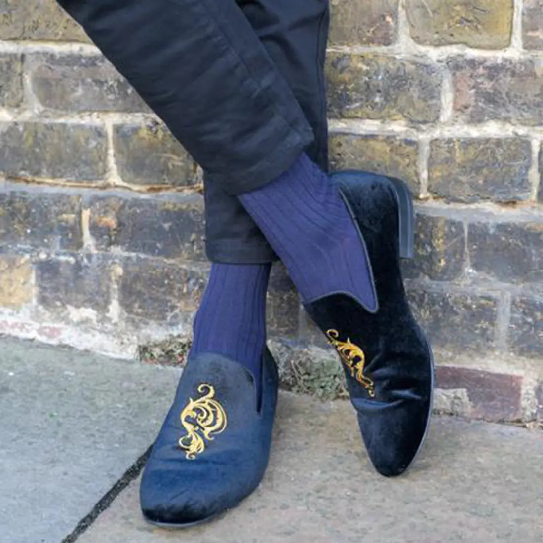 Navy Bamboo Socks Swole Panda