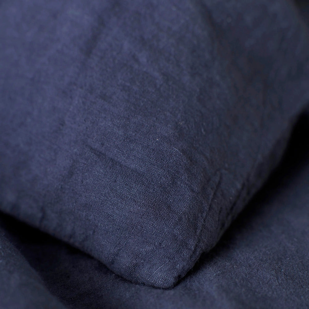 Navy Blue 100% Linen Housewife Pillowcase The Secret Linen Store