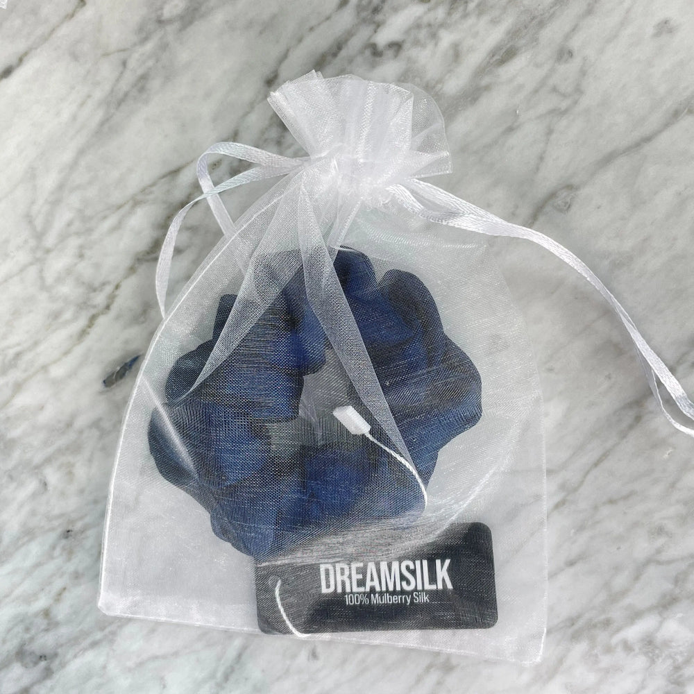 Navy Blue Silk Scrunchie - Regular DREAMSILK
