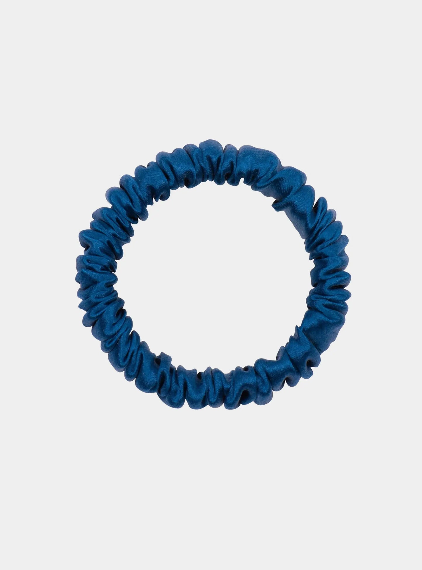 Navy Blue Silk Scrunchie - Skinny DREAMSILK