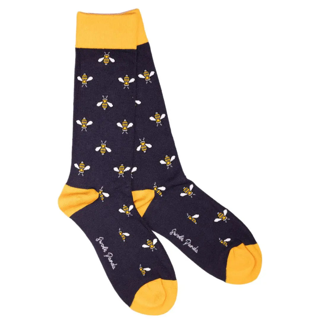 Navy Bumblebee Bamboo Socks (Comfort Cuff) Swole Panda