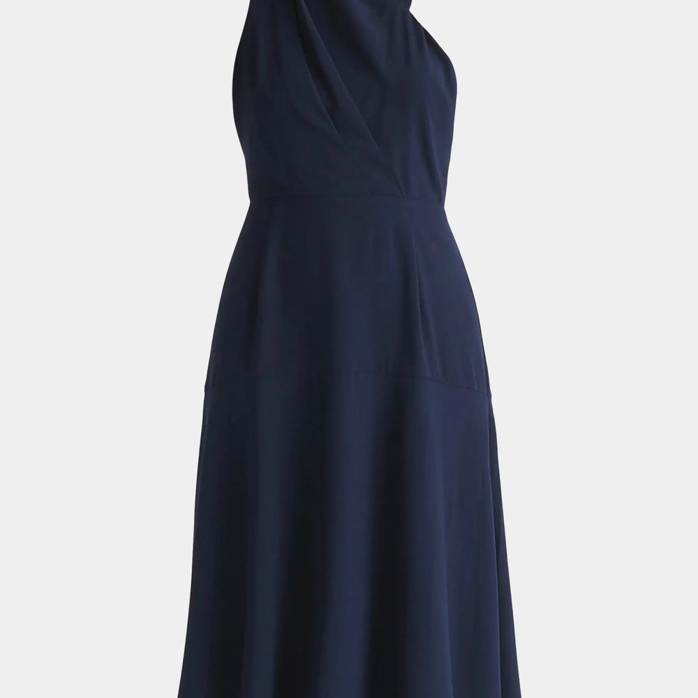 Navy Cowl Neck Dress Paisie