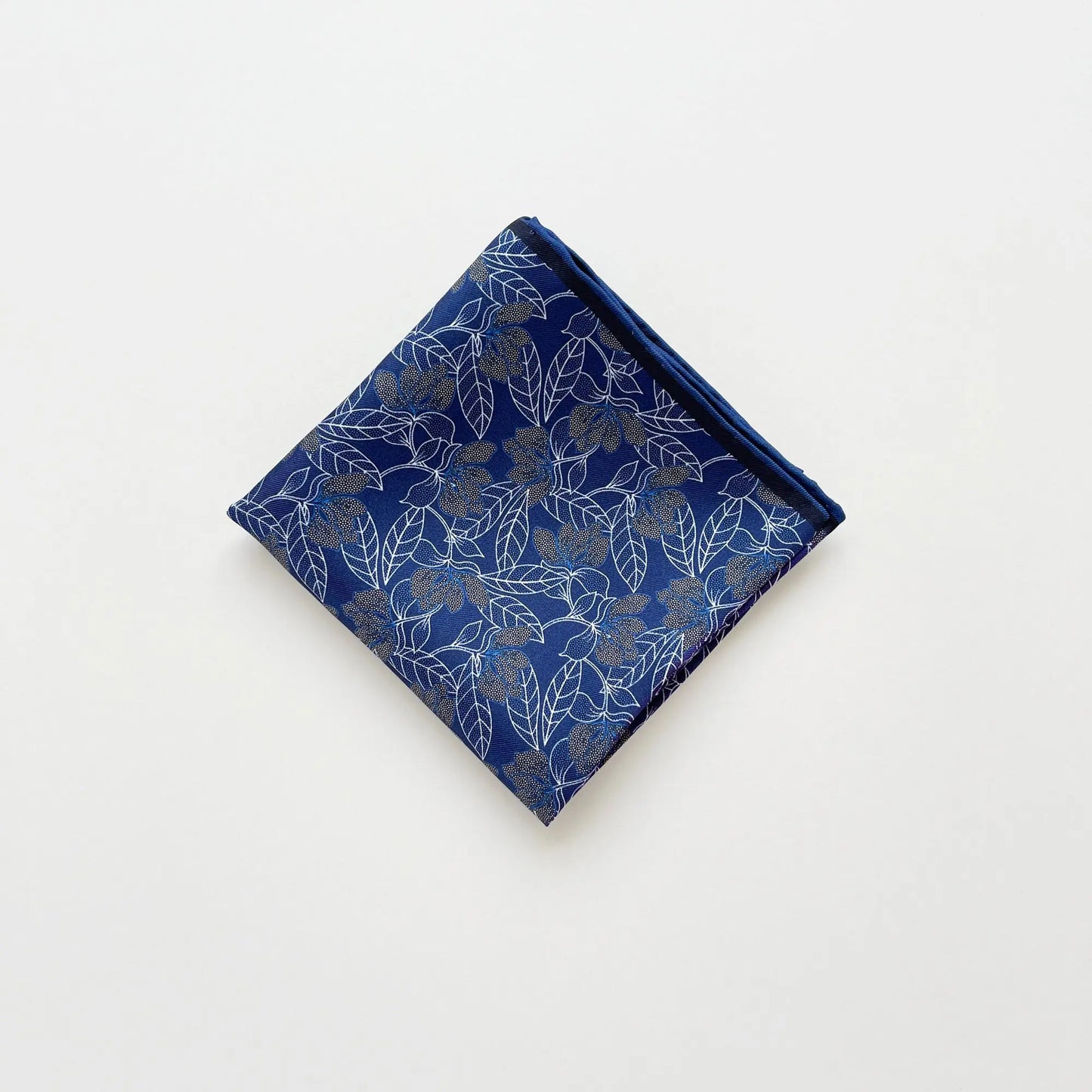 Navy Floral Men's Square Silk Neckerchief Scarf - 53cm LuluLane